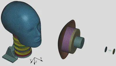 Finite element setup for physics-informed head-impact detection.
